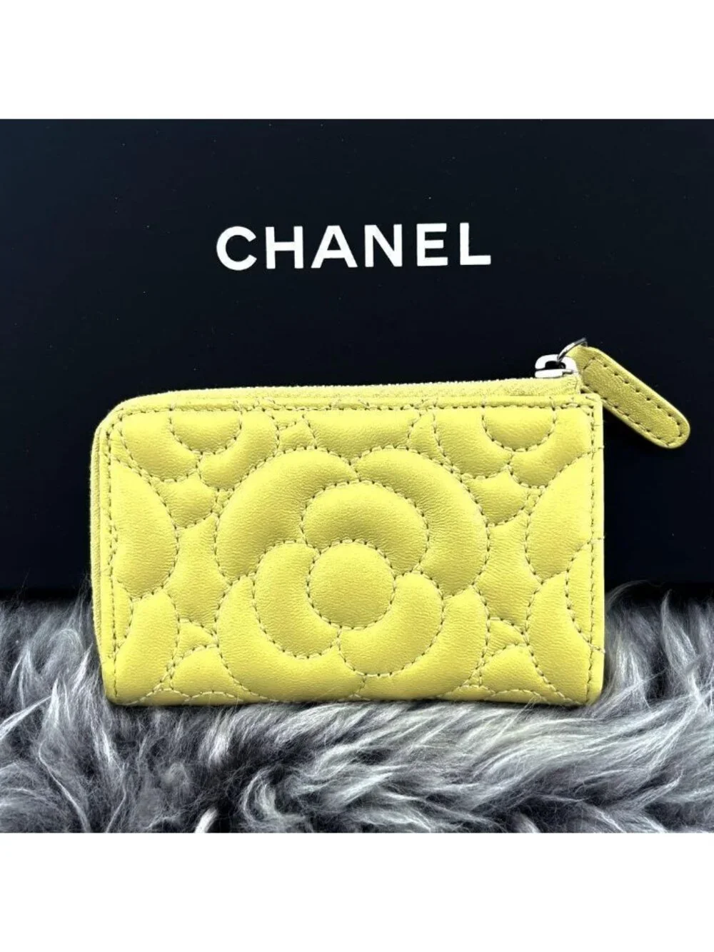 Chanel Wallet Camellia Stitch Ring Coin Purse